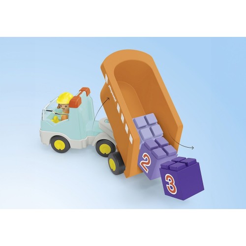 Playmobil Junior: Ανατρεπόμενο Φορτηγό Με Εργάτη 71685 4008789716859