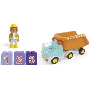 Playmobil Junior: Ανατρεπόμενο Φορτηγό Με Εργάτη 71685 4008789716859