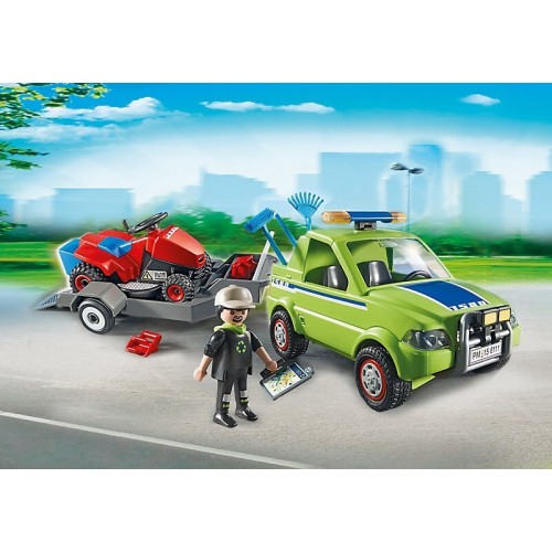 Playmobil Όχημα Με Τρέιλερ Και Χλοοκοπτικό Τρακτέρ 6111 4008789061119