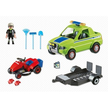 Playmobil Όχημα Με Τρέιλερ Και Χλοοκοπτικό Τρακτέρ 6111 4008789061119