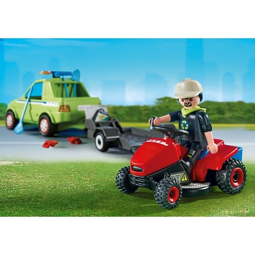 Playmobil Όχημα Με Τρέιλερ Και Χλοοκοπτικό Τρακτέρ 6111 4008789061119