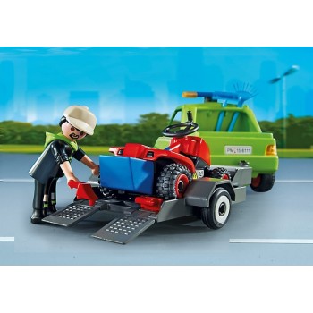Playmobil Όχημα Με Τρέιλερ Και Χλοοκοπτικό Τρακτέρ 6111 4008789061119