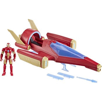 Hasbro Marvel Avengers Epic Hero Series Iron Man Repulsor Blast Battle Jet 4" Iron-Man 2-Pack & Gear F9329 5010996230867