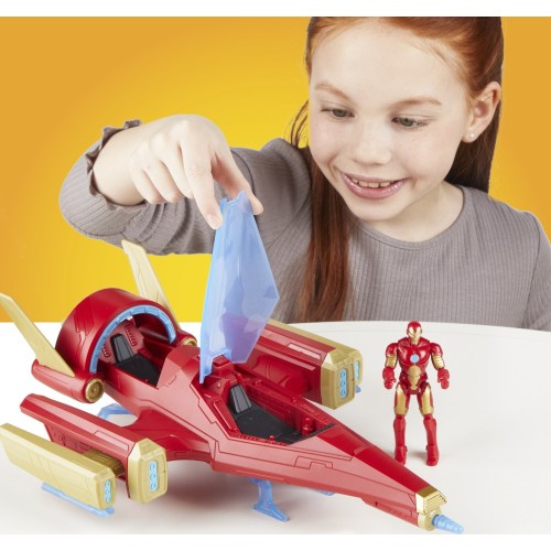 Hasbro Marvel Avengers Epic Hero Series Iron Man Repulsor Blast Battle Jet 4" Iron-Man 2-Pack & Gear F9329 5010996230867