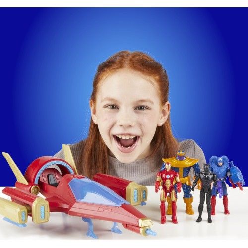Hasbro Marvel Avengers Epic Hero Series Iron Man Repulsor Blast Battle Jet 4" Iron-Man 2-Pack & Gear F9329 5010996230867