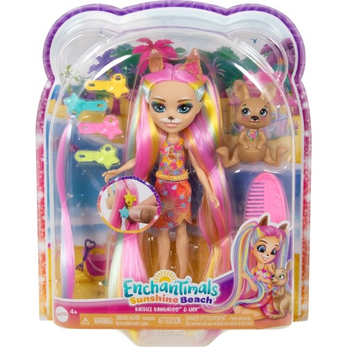 Mattel Enchantimals Sunshine Beach  Katrice Kangaroo And Hop Κούκλα HTJ70 194735191543