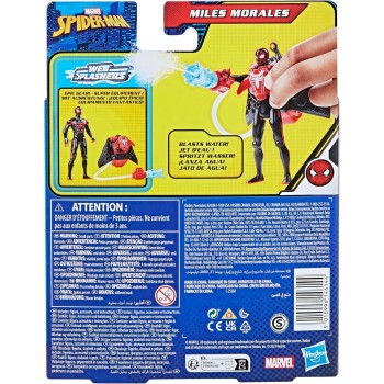 Hasbro Spiderman Marvel Spider-Man Aqua Web Warriors 4-Inch Miles Morales With Refillable Water Gear Accessory F7847 / F8402 501
