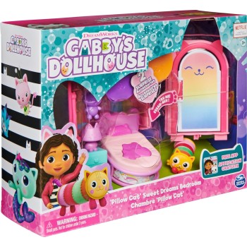 Spin Master gabbys dollhouse, sweet dreams bedroom with pillow cat figure and 3 accesso 092135 778988374115