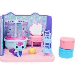 Spin Master gabbys dollhouse, primp and pamper bathroom with mercat figure, 3 accessories, 3 furniture pieces and 2 deliveries, 