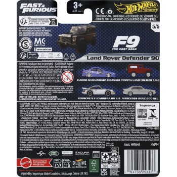 Mattel Hot Wheels Fast & Furious Land Rover Defender 90 Όχημα Παιχνίδι HNW46 / HYP74 194735253463