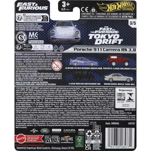 Mattel Hot Wheels Fast & Furious Porsche 911 Carrera RS 3.8 Όχημα Παιχνίδι HNW46 / HRT97 194735185771
