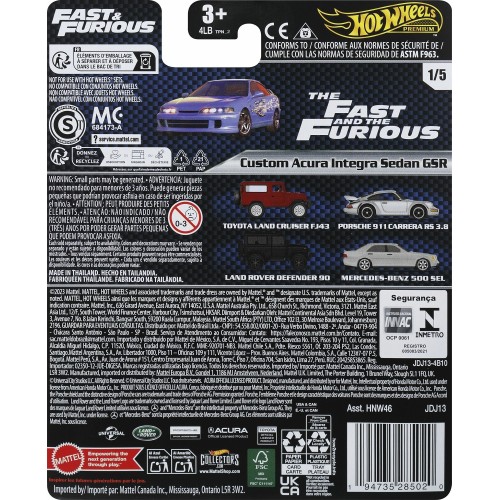 Mattel Hot Wheels Fast & Furious Jdj13 Toy Vehicle HNW46 / JDJ13 194735285020