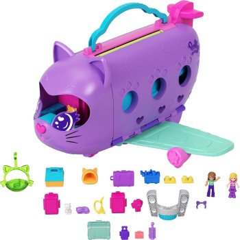 Mattel Polly Pocket Kitty Airways Αεροπλάνο Γατάκι Σετ Για Παιχνίδι Με Κούκλες HWP19 194735217779