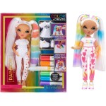 MGA Entertainment Rainbow High Colour & Create Fashion DIY Doll - Green Eyes, Pig Tails, Bonus Top & Shoes, And Washable Rainbow