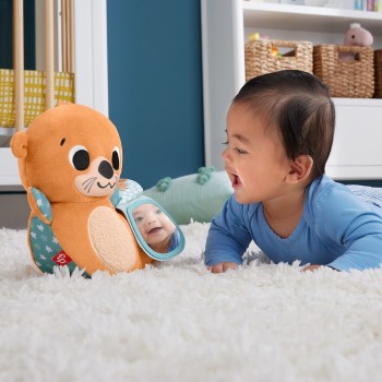 Mattel Fisher-Price 2-In-1 Rockin Tummy Time Otter HXG96 194735229666