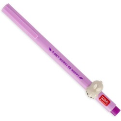 Legami - Gel Pen - Lovely Friends, Removable And Recombinable Decorative Animal, Prevents Rolling, Purple Ink, Fine Tip 0.5 Mm, 