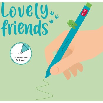 Legami Στυλό Gel 0.5Mm Lovely Friends Με Διακοσμητικό Ζωάκι Δεινόσαυρος CPP0007 / CPPKIT7 8052694005924