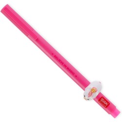 Legami - gel pen with decorative animal - lovely friends, avoid rolling, pink ink, removable and recombinable animal, 0.5 mm tip
