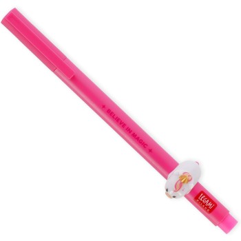 Legami - gel pen with decorative animal - lovely friends, avoid rolling, pink ink, removable and recombinable animal, 0.5 mm tip
