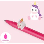 Legami - gel pen with decorative animal - lovely friends, avoid rolling, pink ink, removable and recombinable animal, 0.5 mm tip