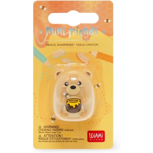 Legami - Pencil Sharpener - Mini Friends, Ideal Pencil Sharpener For Children, Easy To Hold, Sharpens Pencils And Crayons, Schoo