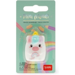 Legami - pencil sharpener - mini friends, ideal pencil sharpener for children, easy to hold, sharpens pencils and crayons, schoo