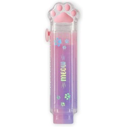 Legami - retractable eraser - meow, stationery for erasing pencils and crayons, cats paw shaped eraser, ideal for school office,