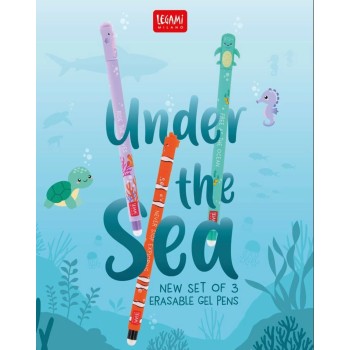 Legami SET OF 3 ERASABLE GEL PENS - UNDER THE SEA - SEA TURTLE + CLOWNFISH + SEAHO EPSET0007 8052694007997