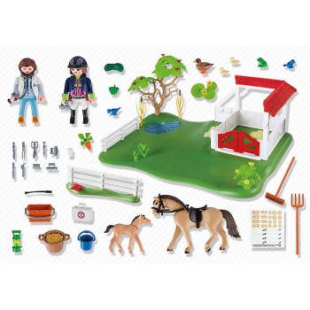 Playmobil Superset Στάβλος Αλόγων Και Κτηνίατρος 6147 4008789061478