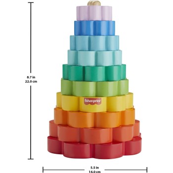 Mattel Fisher-Price Ξύλινη Πυραμίδα Παιχνίδι Κινητικών Δεξιοτήτων HXT77 194735238422