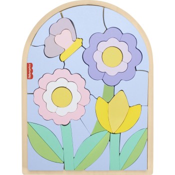 Mattel Fisher-Price Ξύλινο Παζλ 38 Τεμάχια Λουλούδια HXT97 194735238507