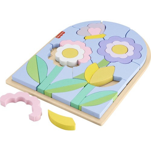 Mattel Fisher-Price Ξύλινο Παζλ 38 Τεμάχια Λουλούδια HXT97 194735238507