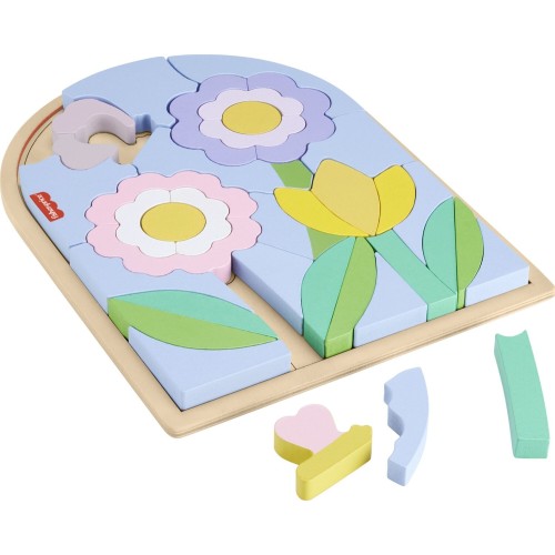 Mattel Fisher-price Wooden Flower Puzzle Blocks HXT97 194735238507