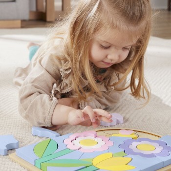 Mattel Fisher-Price Ξύλινο Παζλ 38 Τεμάχια Λουλούδια HXT97 194735238507