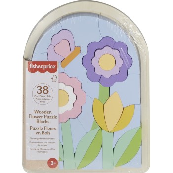 Mattel Fisher-price Wooden Flower Puzzle Blocks HXT97 194735238507