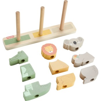 Mattel Fisher-Price Ξύλινα Ζωάκια Παιχνίδι Κινητικών Δεξιοτήτων HXV04 194735238538