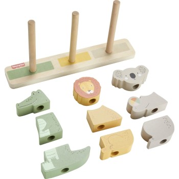 Mattel Fisher-Price Ξύλινα Ζωάκια Παιχνίδι Κινητικών Δεξιοτήτων HXV04 194735238538