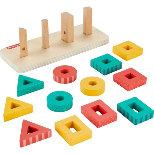 Mattel Fisher-Price Ξύλινα Σχήματα Παιχνίδι Κινητικών Δεξιοτήτων HXV05 194735238187