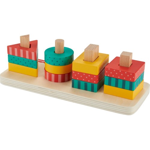 Mattel Fisher-Price Ξύλινα Σχήματα Παιχνίδι Κινητικών Δεξιοτήτων HXV05 194735238187