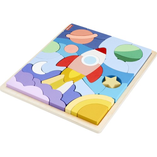 Mattel Fisher-Price Ξύλινο Παζλ 42 Τεμάχια Διάστημα HXY42 194735241750