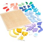Mattel Fisher-price Wooden Space Blocks Puzzle HXY42 194735241750