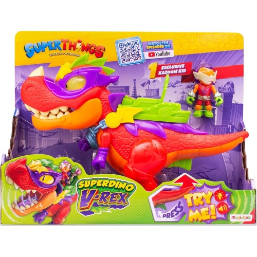 As company Superzings Superthings Rivals OF Kaboom, V-Rex Superdino Articulated Villain Dinosaur 1013-62117 8431618020296