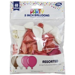 Eurowrap Set Of Balloons 40Pcs 13Cm Pink 3430930-PC 5033601005049