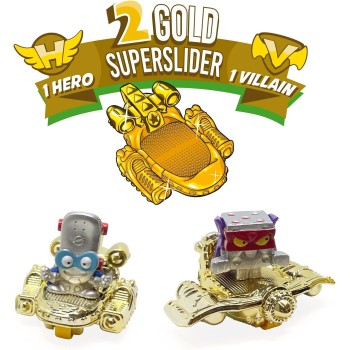 As company Superzings Superthings Series 3 Gold Tin Box Special Characters, Includes The Ultra-Rare Superthing And Superbot Fury