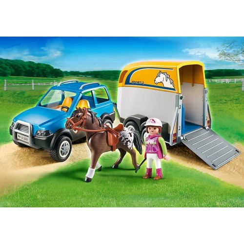Playmobil Όχημα Με Τρέιλερ Μεταφοράς Αλόγων 5223 4008789052230