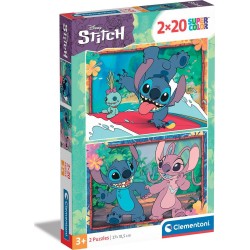 Clementoni Παιδικό Παζλ Super Color Disney Stitch 2X20 Τμχ 1200-24809 8005125248094