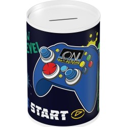 Diakakis imports Must Metal Piggy Bank For Boy And Girl 10X15 Press Start 000585649 5205698667497