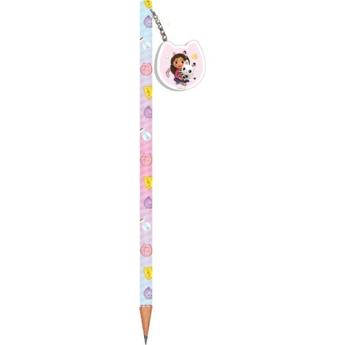 Diakakis imports Gabbys Dollhouse Pencil With Eraser in 2 Designs 000574055 5205698673160