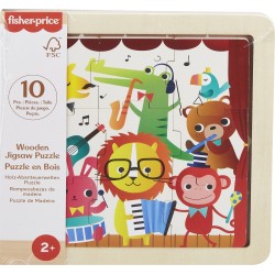 Mattel Fisher-Price Ξύλινο Παζλ 9 Τεμάχια Ζώα HXV15 / HXV18 194735238583