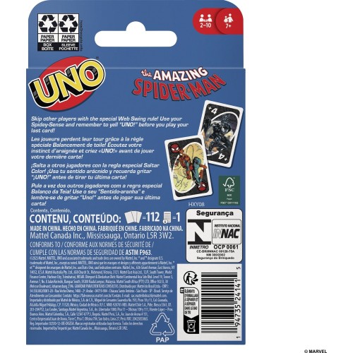 Mattel Spiderman Games UNO The Amazing Spider-Man Παιχνίδι Καρτών HXY08 194735241415